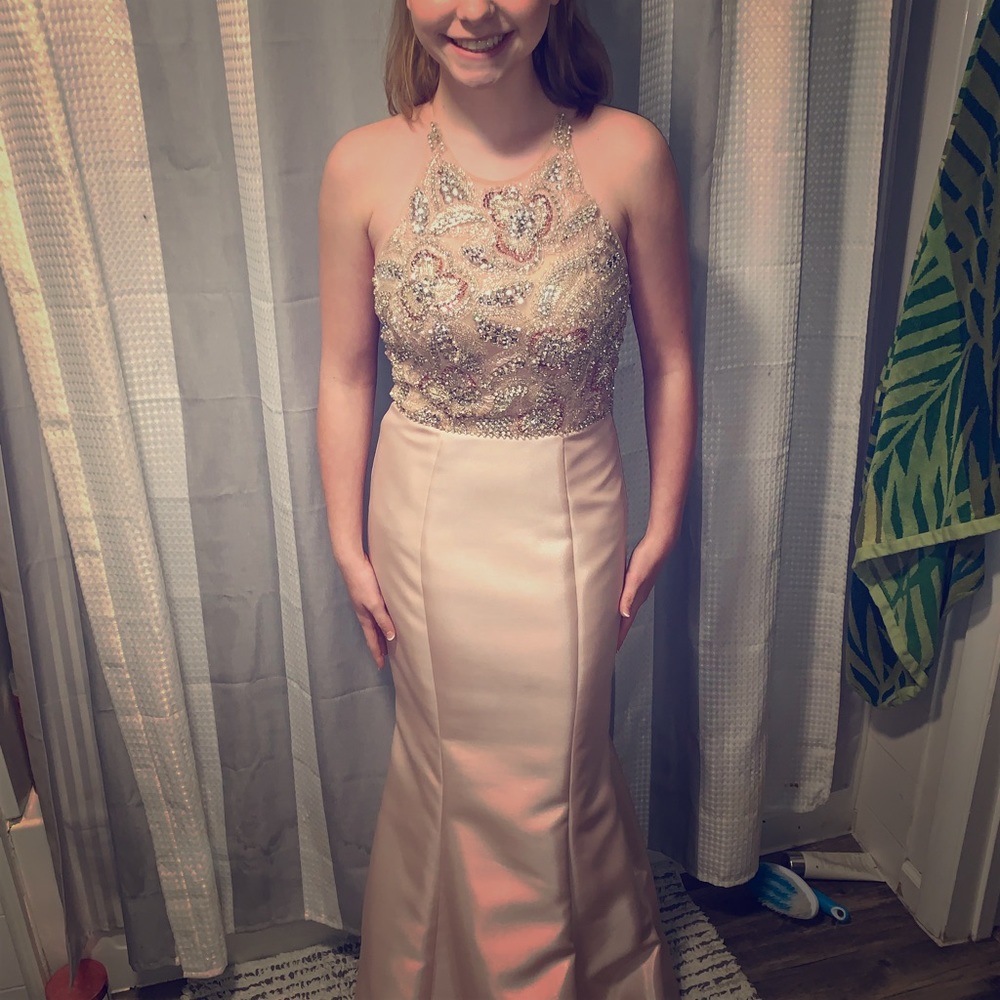 Blush pink prom dress